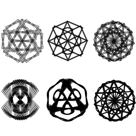 Geometric pattern icon star astrology starsAstrology geometric pattern set pentagramのイラスト素材