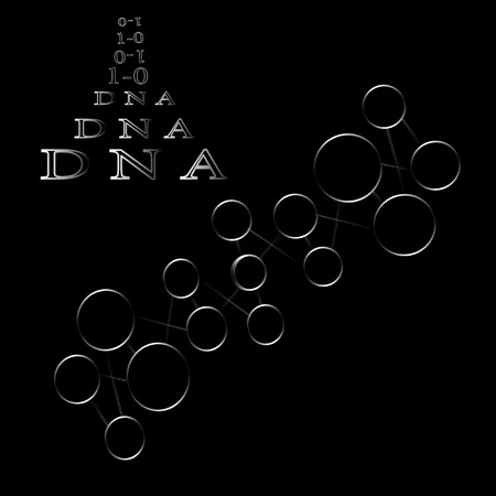 Atomic compound of molecules and chemical compounds DNAのイラスト素材