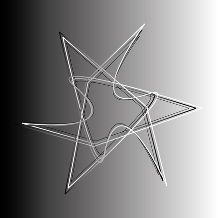 Beautiful and symmetrical geometric pattern, fractal, pentagram iconのイラスト素材