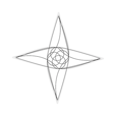 Beautiful and symmetrical geometric pattern, fractal, pentagram iconのイラスト素材