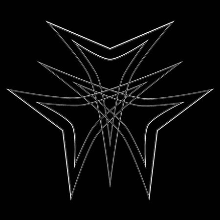 Geometric pattern symbols fractale pentagram astrology stamp labelのイラスト素材