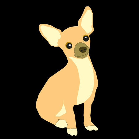 New Year yellow chihuahua dog illustrationのイラスト素材