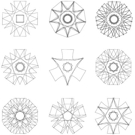 holiday Christmas patterns and snowflakes symbol iconのイラスト素材