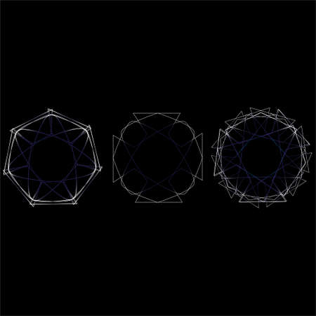 Holiday patterns of stars of snowflakes and flowers for gifts geometric pentagramのイラスト素材