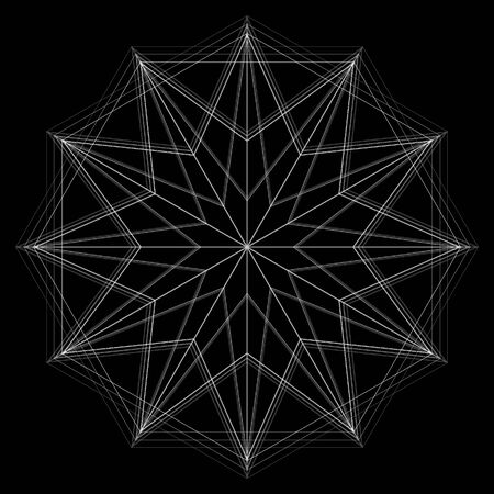 Holiday patterns of stars of snowflakes and flowers for gifts geometric pentagram.のイラスト素材