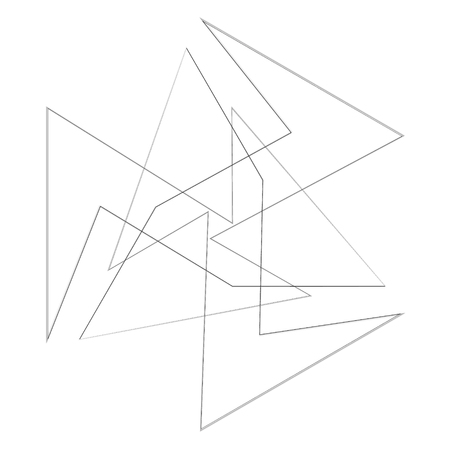 Symbols and symmetrical geometric pattern, fractal, pentagram, icon rune Vector illustration.