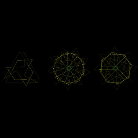 Holiday patterns of stars of snowflakes and flowers for gifts geometric pentagramのイラスト素材