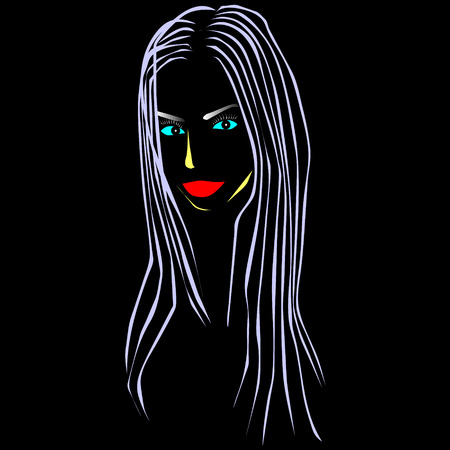 Image of a beautiful girl in a shadow fashion modelsのイラスト素材