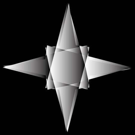 Symbols and symmetrical geometric pattern, fractal, pentagram, icon runeのイラスト素材