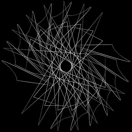 Geometric pattern symbols fractale pentagram astrology stamp label symbol amulet runesのイラスト素材