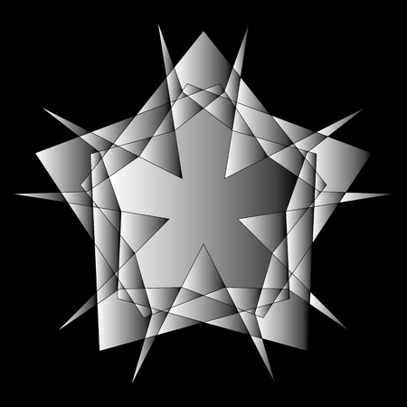 Festive geometric set stars and flowers pattern for gifts and holidays, for packaging, polygon, clothing, goods and logosのイラスト素材