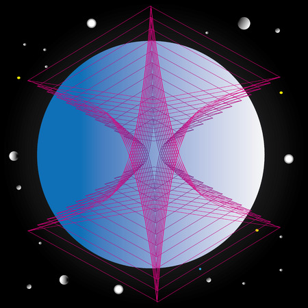 Symbols of sacred geometry, depict fundamental aspects of space and time.Flower of life symbol variationsのイラスト素材