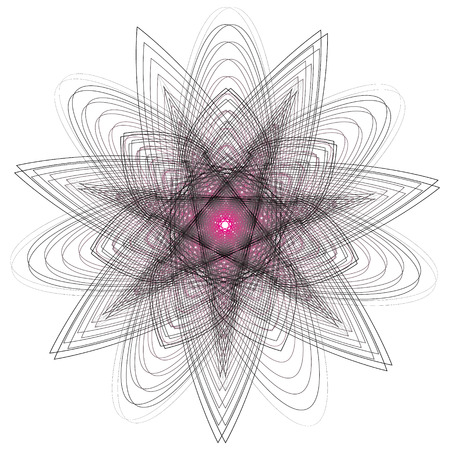 Geometric pattern symbols fractale pentagram astrology stamp label symbol amulet runesのイラスト素材