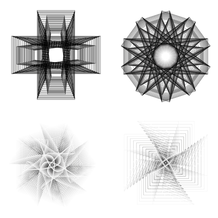 Geometry minimalistic artwork poster with simple shape and figure. Abstract vector pattern design in Scandinavian style for web banner, business presentation, branding package, fabric print, wallpaperのイラスト素材