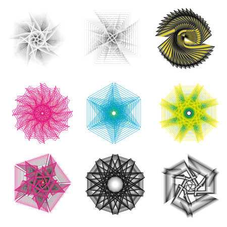 Geometry minimalistic artwork poster with simple shape and figure. Abstract vector pattern design in Scandinavian style for web banner, business presentation, branding package, fabric print, wallpaperのイラスト素材