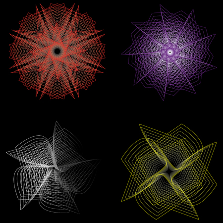 Holiday patterns of stars of snowflakes and flowers for gifts geometric pentagramのイラスト素材