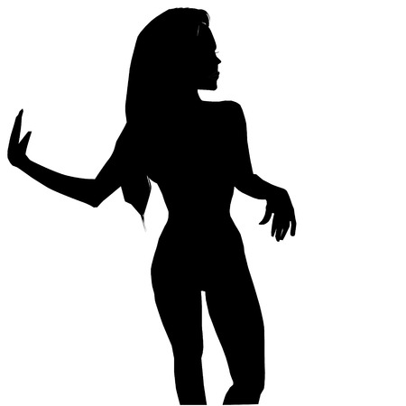 Image of a beautiful girl in a shadow fashion modelsのイラスト素材