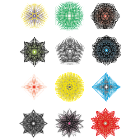 geometric pattern icons for mobile applications and gamesのイラスト素材