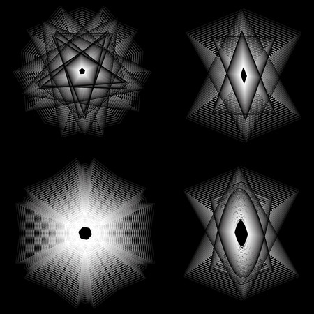 Holiday patterns of stars of snowflakes and flowers for gifts geometric pentagramのイラスト素材