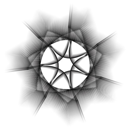 Geometric pattern symbols fractale pentagram astrology stamp label symbol amulet runesのイラスト素材