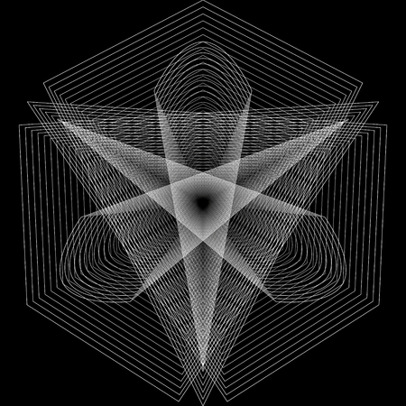 Wireframe mesh polygonal background. Abstract form with connected lines and dots. illustrationのイラスト素材