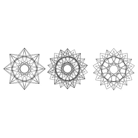 Holiday patterns of stars and flowers for gifts geometric pentagramのイラスト素材