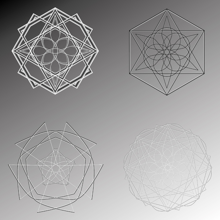 Geometry minimalistic artwork poster with simple shape and figure. Abstract vector pattern design in Scandinavian style for web banner, business presentation, branding package, fabric print, wallpaperのイラスト素材