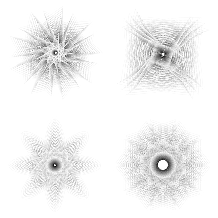 Symbols of sacred geometry, depict fundamental aspects of space and time.Flower of life symbol variationsのイラスト素材