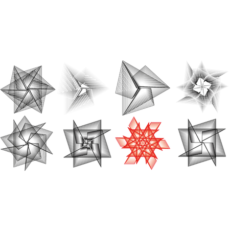 Holiday patterns of stars and flowers for gifts geometric pentagramのイラスト素材