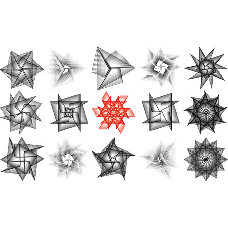 Holiday patterns of stars and flowers for gifts geometric pentagramのイラスト素材