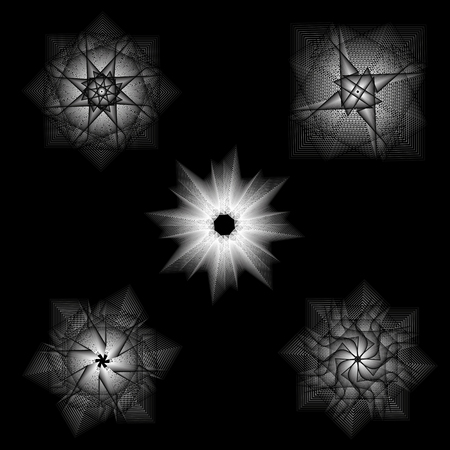 Sacred geometry signs. Set of symbols and elements. Alchemy, religionのイラスト素材