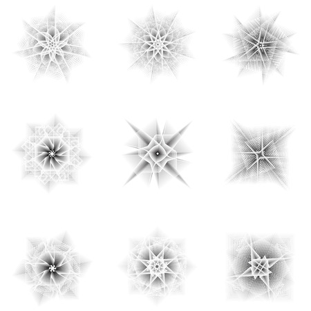 Holiday patterns of stars and flowers for gifts geometric pentagramのイラスト素材