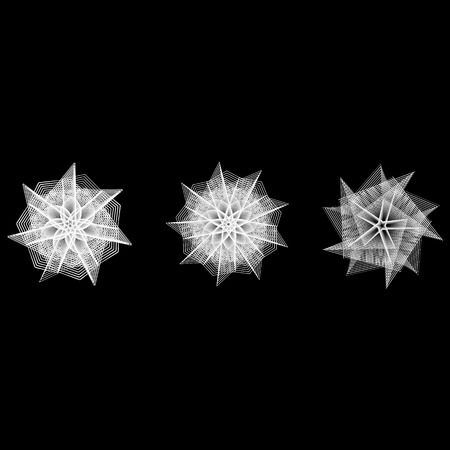 Holiday patterns of stars and flowers for gifts geometric pentagramのイラスト素材