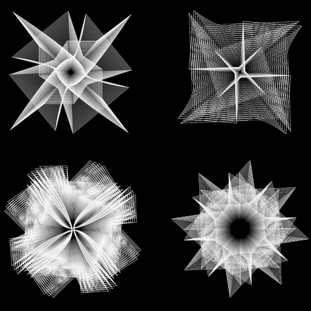 Holiday patterns of stars and flowers for gifts geometric pentagramのイラスト素材