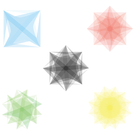 Holiday patterns of stars and flowers for gifts geometric pentagramのイラスト素材