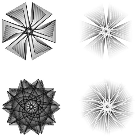 Holiday patterns of stars and flowers for gifts geometric pentagramのイラスト素材