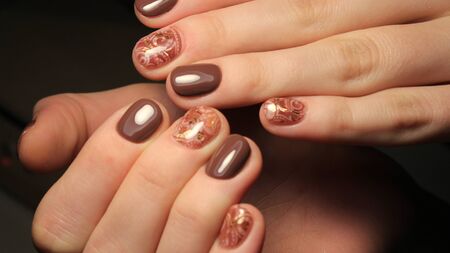 Manicure nail design, the best work of a professional masterの写真素材