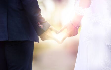 Wedding Photography Stylish husband and wife in a beautiful dressの写真素材