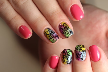 Summer manicure designの写真素材