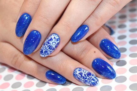 manicure design blue skyの写真素材