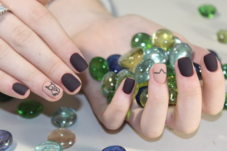 Steep and very stylish design of manicureの写真素材