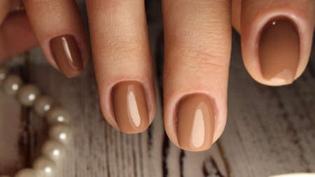 Fashion nails design manicure closeup photoの写真素材