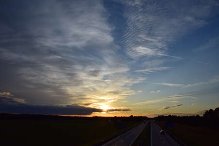 Beautiful fat sky at sunset of the dayの写真素材