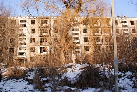 Abandoned houses in Pripyat, Chernobyl nuclear power plantの写真素材