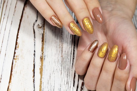Youth manicure design best nails, gel varnishの写真素材