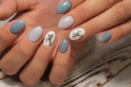 Amazing natural nails. Women's hands with clean manicure.