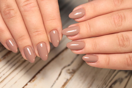 Manicured nails Nail Polish art design.の写真素材