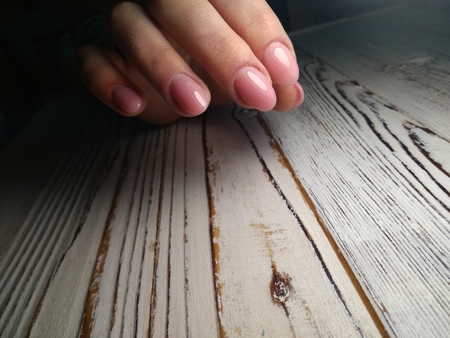 The beauty of the natural nails. Perfect manicureの写真素材