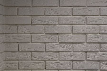 Vintage white wash brick wall texture for design. Panoramic background for your text or image.