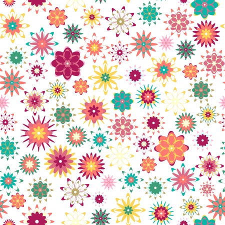 summer floral garden seamless patternのイラスト素材